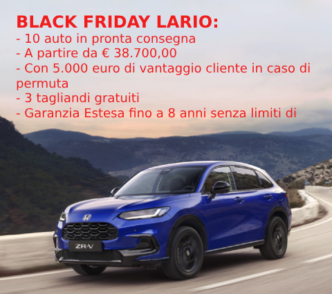 Nuovo Honda ZR-V BLACK FRIDAY